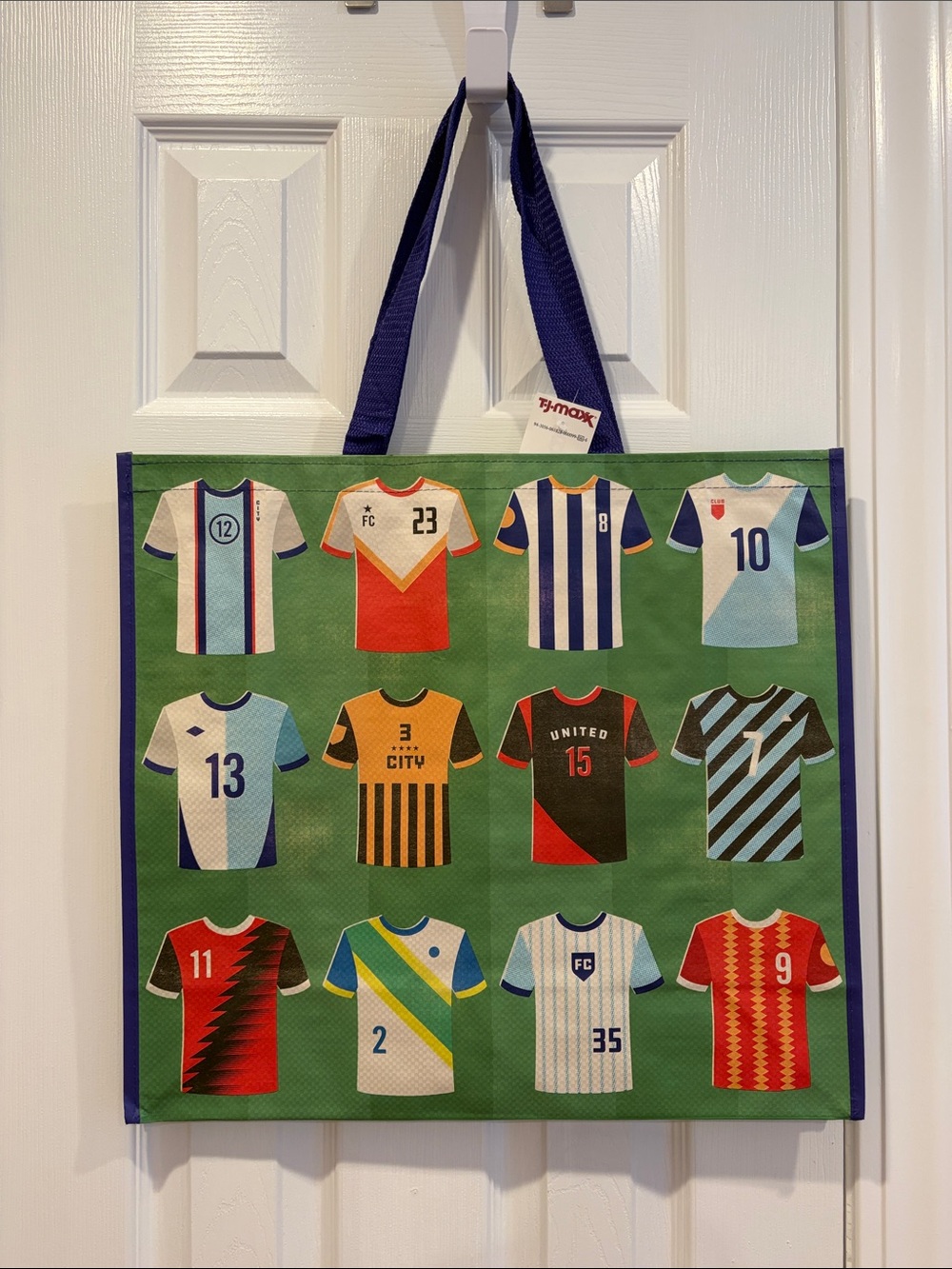 TJ Maxx World Cup Inspired Reusable Tote Bag: Soccer Jersey Print ⚽️👕